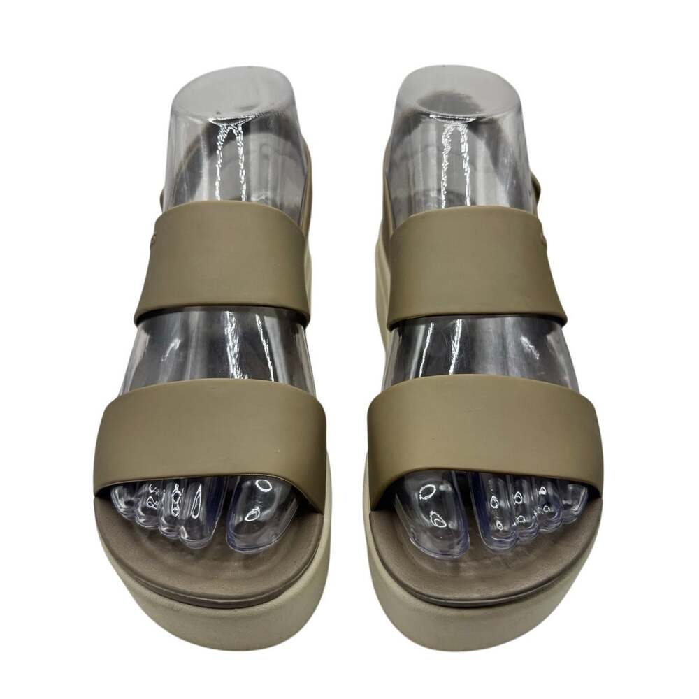 Crocs Brooklyn Low Wedge Platform Sandals Gray White Womens Size 6